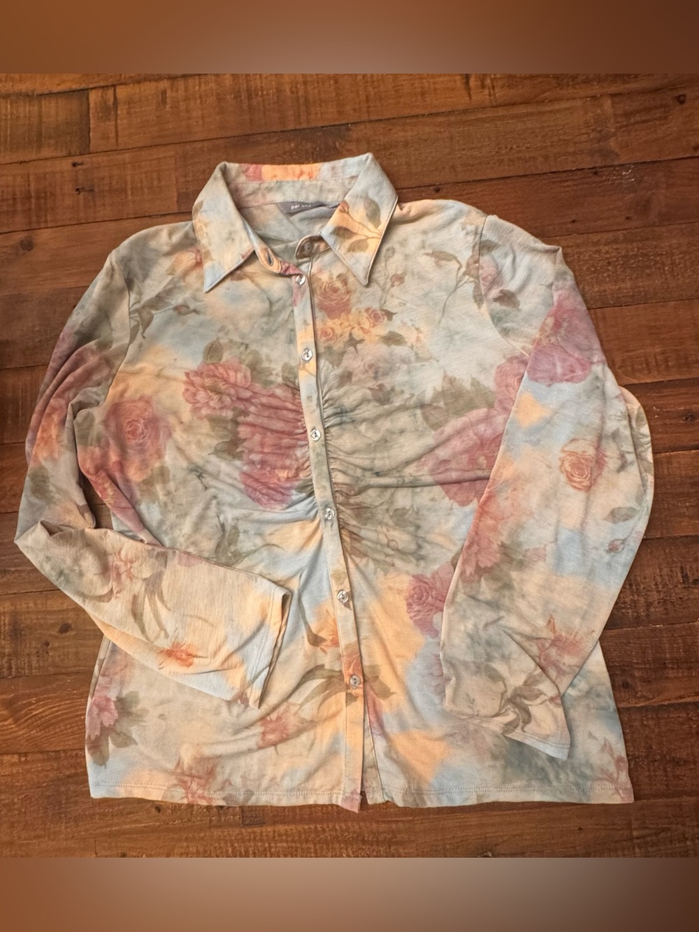 PER UNA M&S Floral Pastel Button-Up‎ Blouse